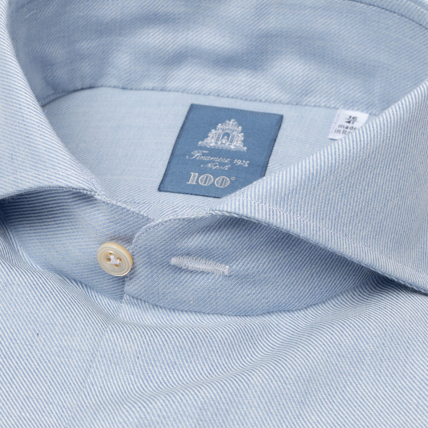 Hand-Sewn Shirt "Lusso Inverno" made of Cotton and Cashmere - Collo Sergio